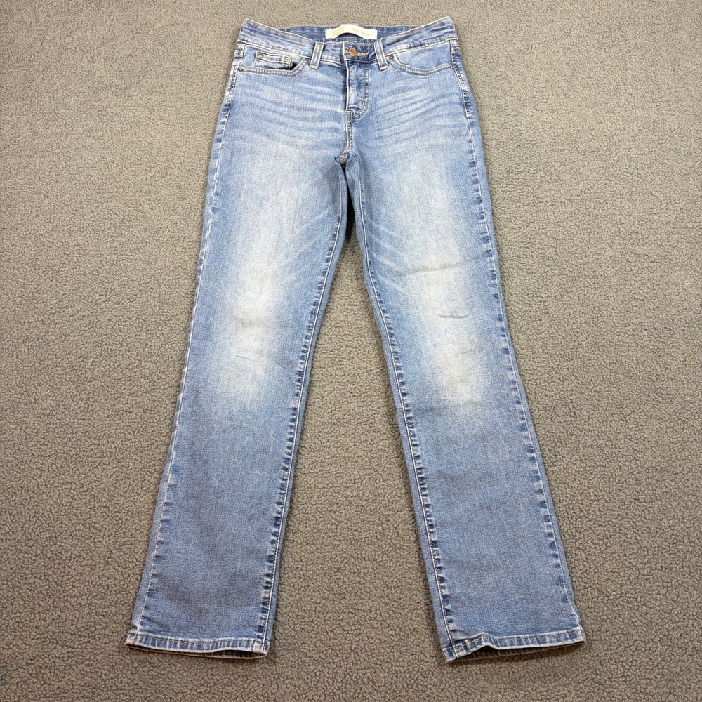 Signature by Levi Strauss Women 2S W26 L30 Blue Totally Shaping Straight Jeans